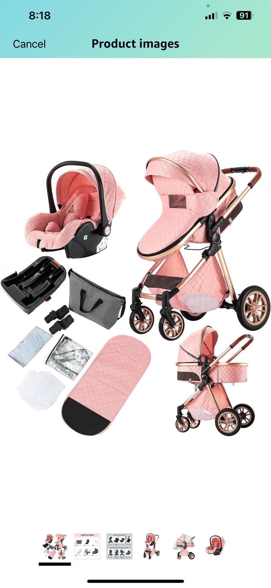 Girl Stroller And Car Seat  Set 