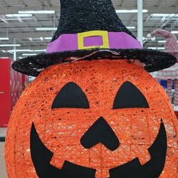 3.33-ft Lighted Pumpkin Free Standing Indoor Outdoor Halloween Decor