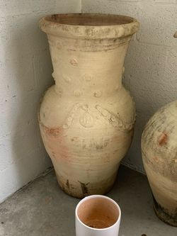 Antique terra cotta Olive pot vase planter