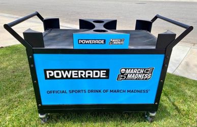 Powerade Sideline/Court Double Cooler Rolling Cart