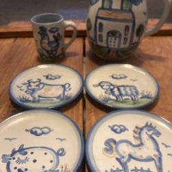 M.A. Hadley Hand Painted Set