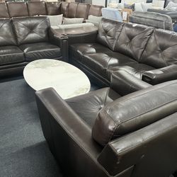 Real leather sofa，1+2+3＝$1350