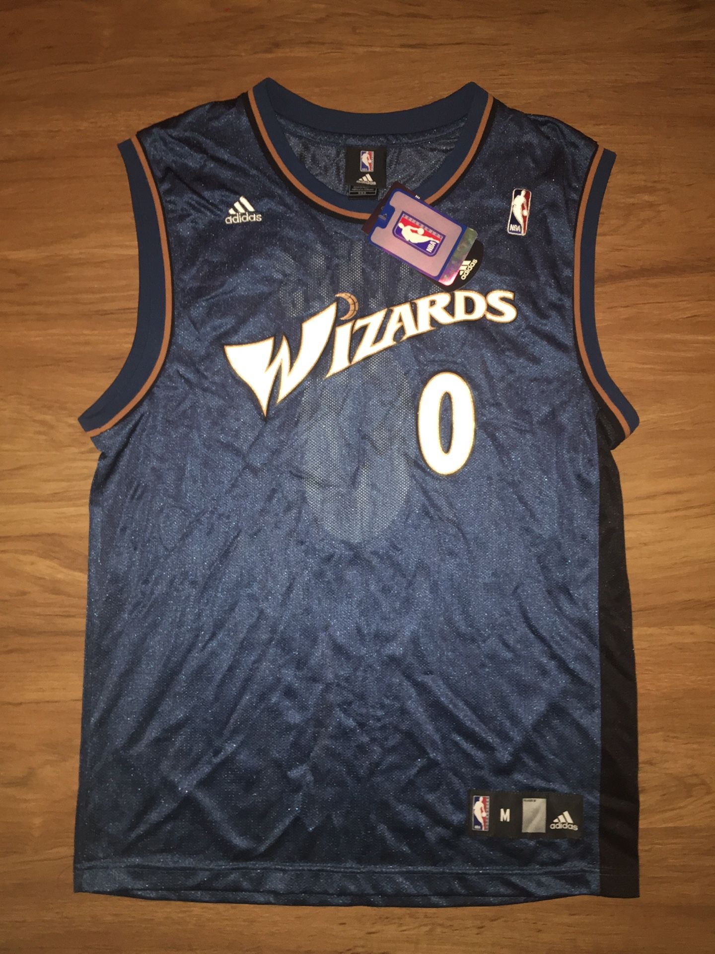 THROWBACK ADIDAS WASHINGTON WIZARDS ARENAS #0 NBA JERSEY NEW!!!