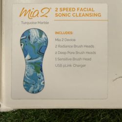 Clarisonic Mia 2 Turquoise Marble | 2-Speed Sonic Facial Cleansing Brush | NEW SEALED