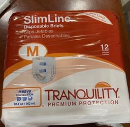 Tranquility® Slimline® Heavy Absorbency Incontinence Medium  Briefs Each Pack Count 12 Each 3$ . I have 14 Packs