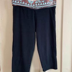Pink by Victoria Secret fold over high waist yoga cropped pants size Large
