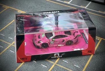 PORSCHE 911 GT3 RS PINK 1/64 DIECAST CAR  ROXY BY STAR RACE SR FACTORY SEALED