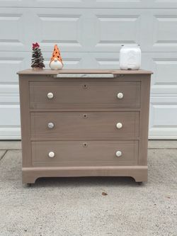 Antique 1800s Washstand with Marble Top and Pin & Cove Joinery