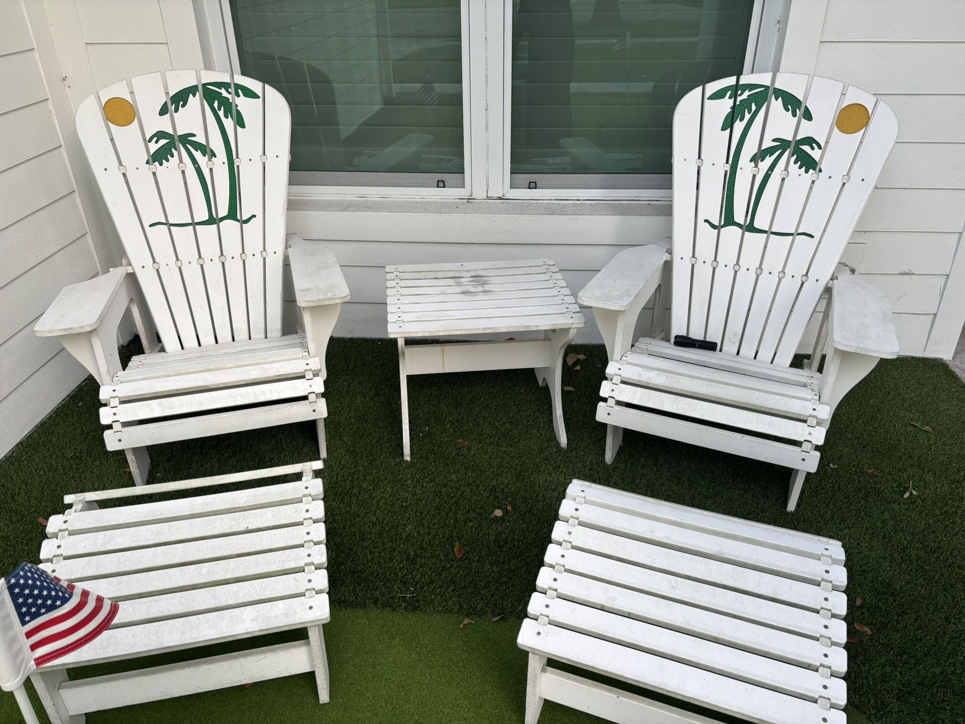 All Weather Resin Chairs With Stools