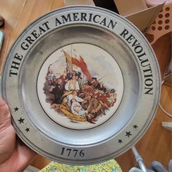 The Great American Revolution 1776 Pewter Plate - Battle of Bunker's Hill 