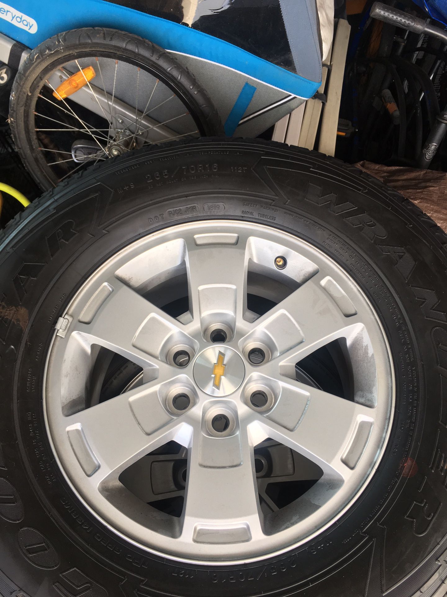 Tires and Rims, brand new take offs from 2019 Chevy Colorado. Goodyear Wrangler 16”