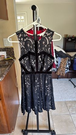 Black Lace Sleeveless Mini Dress