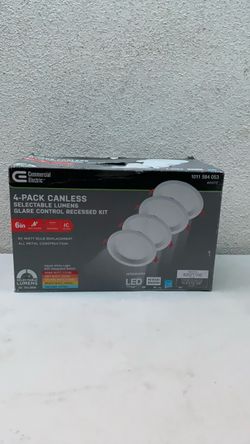 Commercial Electric 4-Pack 6in Canless LED Recessed Kit