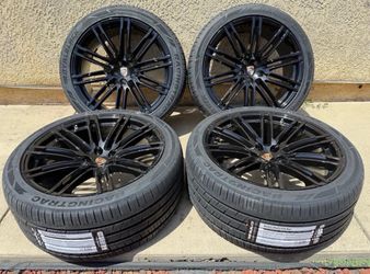21x9 21x10 PORSCHE MACAN GLOSS BLACK WHEELS RIMS TIRES GTS S TURBO 95B 5x112
