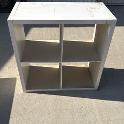 White 4 Cubby Shelve