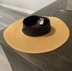 Straw floppy visor hat
