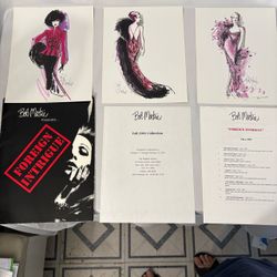 Vintage Bob Mackie 2001 Foreign Intrigue Press Kit Fashion Sketches Portfolio