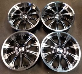 Brand new set of 20” wheels 20x10 +35 offset, will drill to any bolt pattern