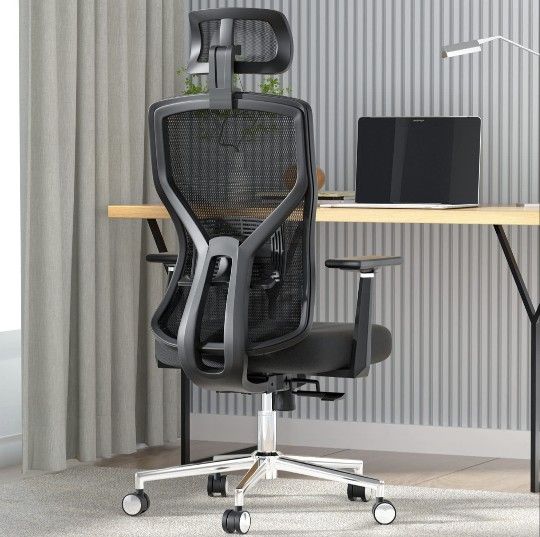 MOLENTS Ergonomic Office Desk Chair Adjustable Computer Chair with Seat Slider Adjustable Lumbar Support Headrest 3D