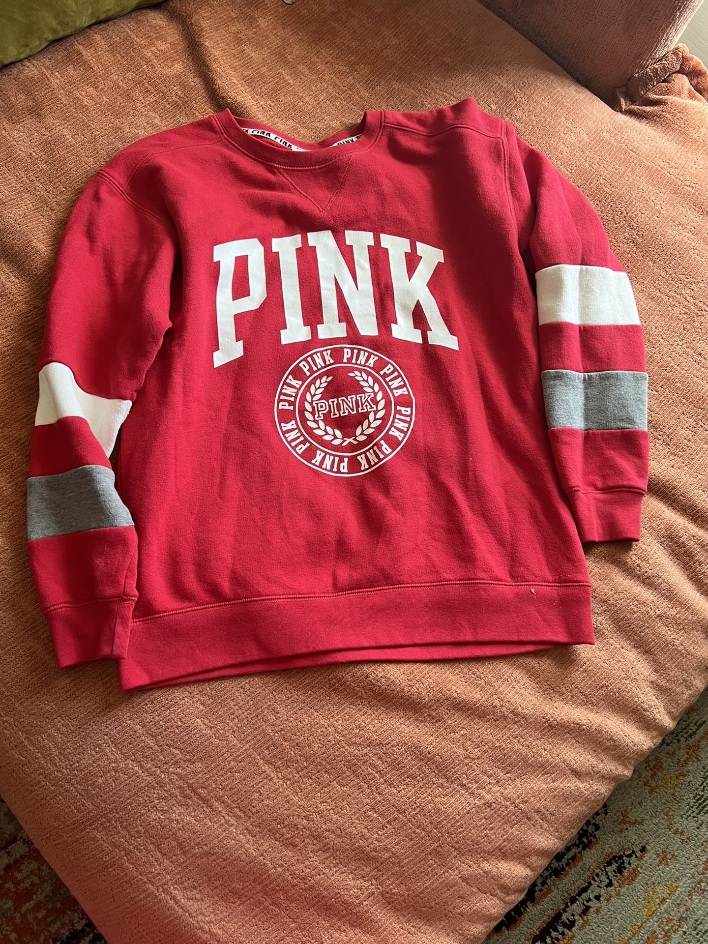 VS PINK XS FLEECE OVERSIZED CREWNECK