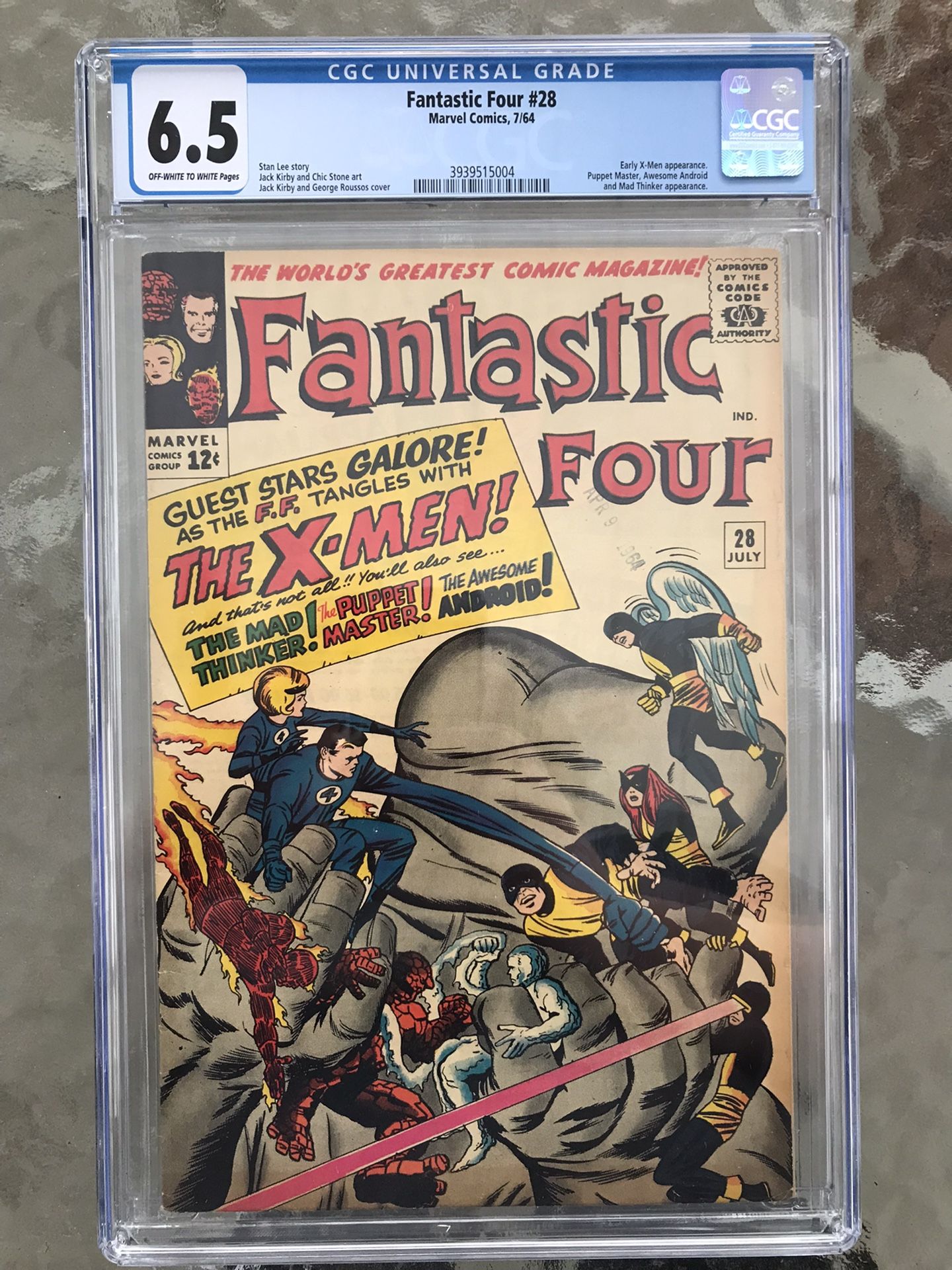 Fantastic Four #28 (1964) CGC 6.5 — O/w To White Pages; Early X-Men appearance