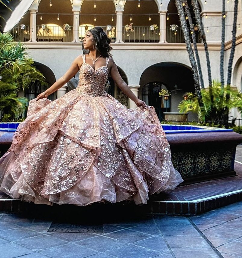 Rose Gold Quinceaera Dress