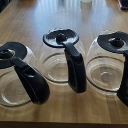 Three Glass Coffee Pots