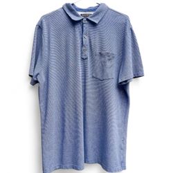 Banana Republic Performance Pique Polo, Blue/White Microstripe, Men’s XL
