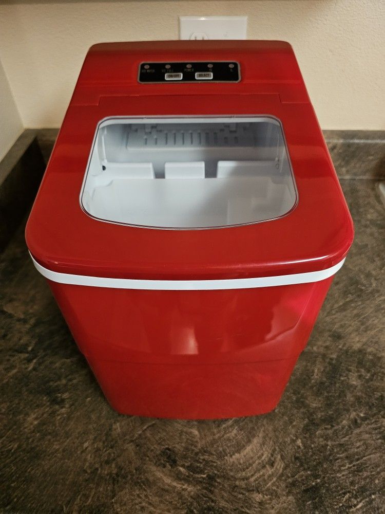 Portable Counter Top Ice Maker In Red