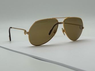 CARTIER VINTAGE 1980 VENDOME AVIATOR 62-14-140 22K GOLD SUNGLASSES 100% GENUINE