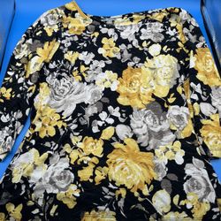 JM Collection Floral Print 3/4 Sleeve Blouse