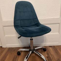 Teal Velour Desk Chair