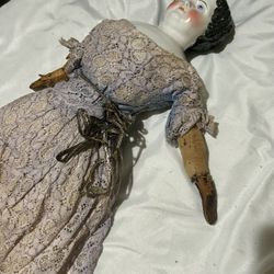 1800’s Antique China Head Doll Huge Rare