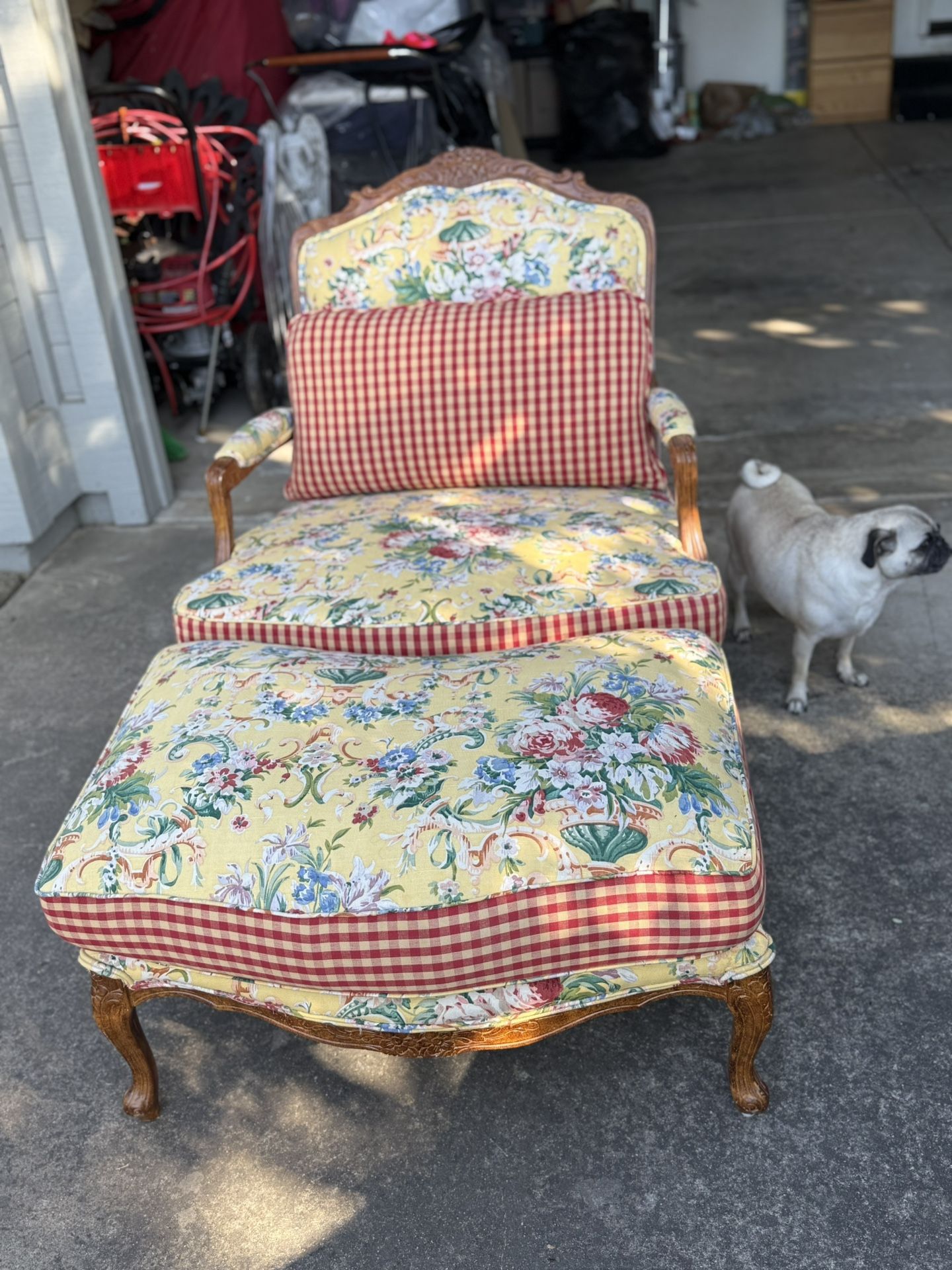 FRENCH COUNTRY CHAIR & OTTOMAN‼️