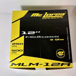 Mc Laren 12" MLM-12A, Midbass Speaker 250-500WTS 8-ohm Car Mid Bass Loudspeaker