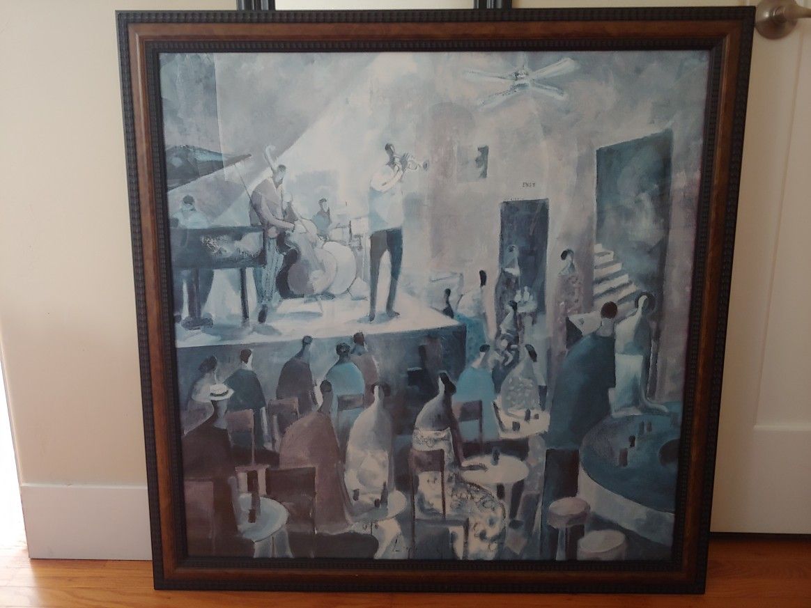 Didier Lourenco's Red Jazz framed art print