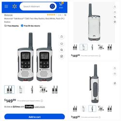 Motorola® TalkAbout® T260 Two-Way Radios, Gray/White, Pack Of 2 Radios