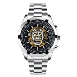 Gucamel Automatic Watch with Skull Skeleton Dial, no battery required.