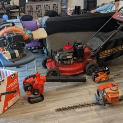 One Commercial Toro With Honda Motor New Grass Catcher One Brand New Handheld Echo Blower One Fairly New Chainsaw On Just Service Hedge Trimmer Echo B