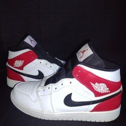 Air Jordan 1 Mid 'White Chicago' 554724-116 Men's Size 11