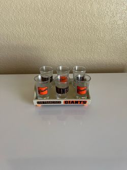 SF Giants shot glasses w/ tray set