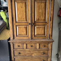 Heavy solid wood armoire/TV hutch