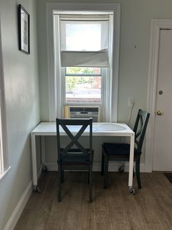 White Rolling Desk
