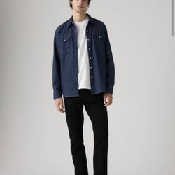 501 Levis Premium Slim Taper Jeans In Black 31x30 But Waist Feels Like Size Small 