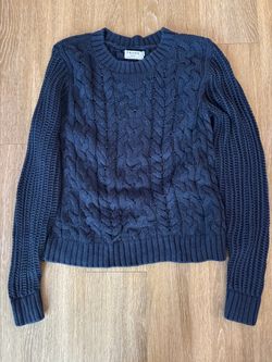 Frame Cable Knit Crewneck Sweater