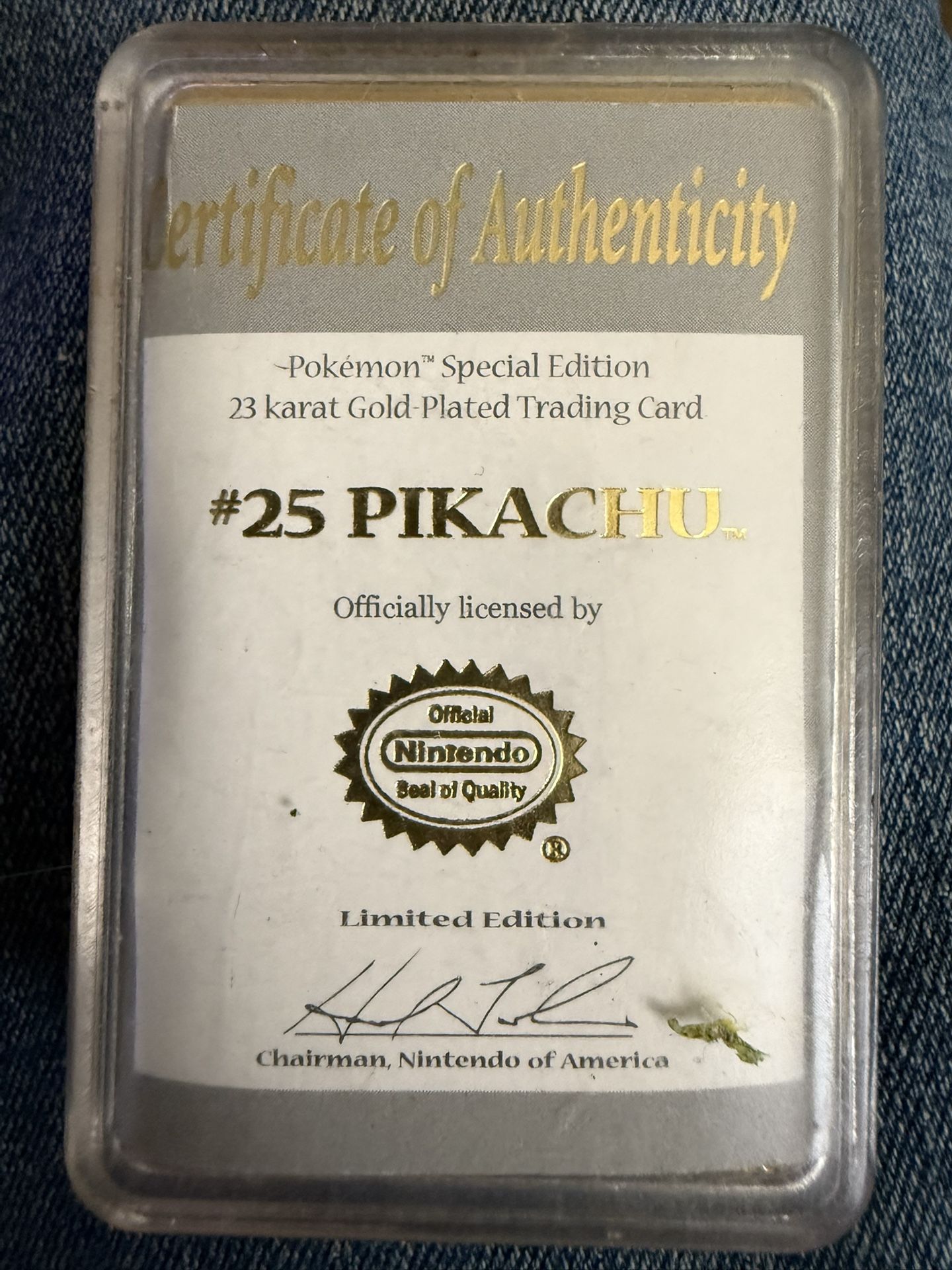 23k Gold Plated Pikachu 1999
