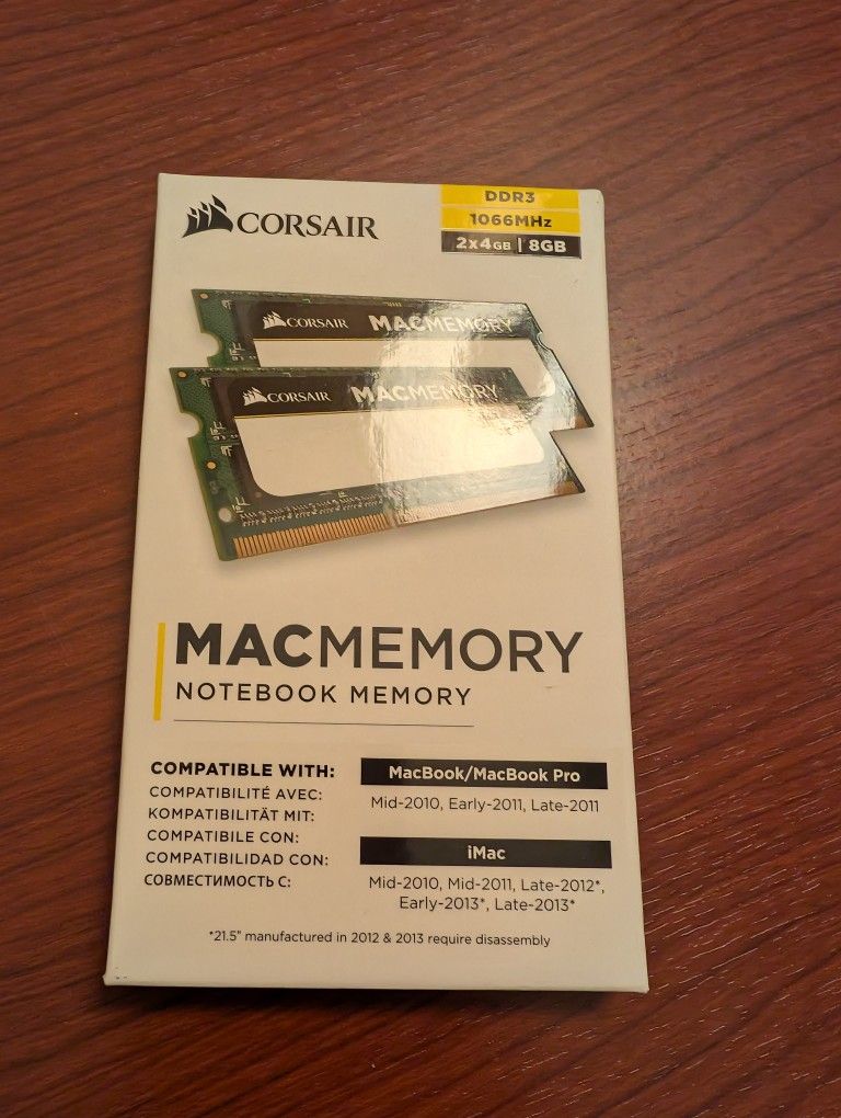 corsair 2x4 gb mac memory