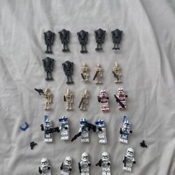 Lot Of Lego Star Wars Used Minfigures With Weapons & Accessories 