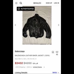 Balenciaga Motorcycle leather Jacket Sz 38