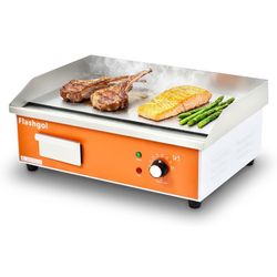 21.6 IN Nonstick Stainless Steel Electric Griddle Adjustable Temperature Control Flat Top Griddle For Smokeless Cooking/Grill at Resturant, Kitchen, I